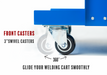 FOXNGEAR FOXNGEAR 350LBS Capacity Welding Cart for MIG/TIG Welder and Plasma Cutter-Blue-611B