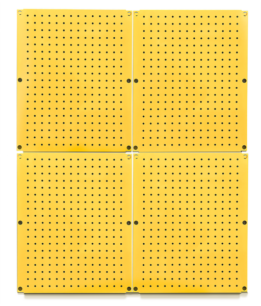 FOXNGEAR FOXNGEAR Metal Pegboard Heavy Duty Wall Organizer for Home Garage Tool Storage-4pcs Yellow 16X20in.